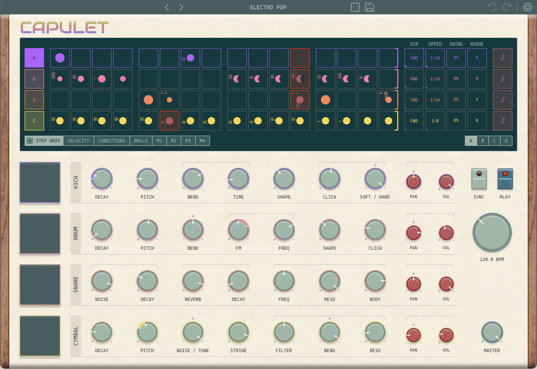 Screenshot of Capulet plugin main screen